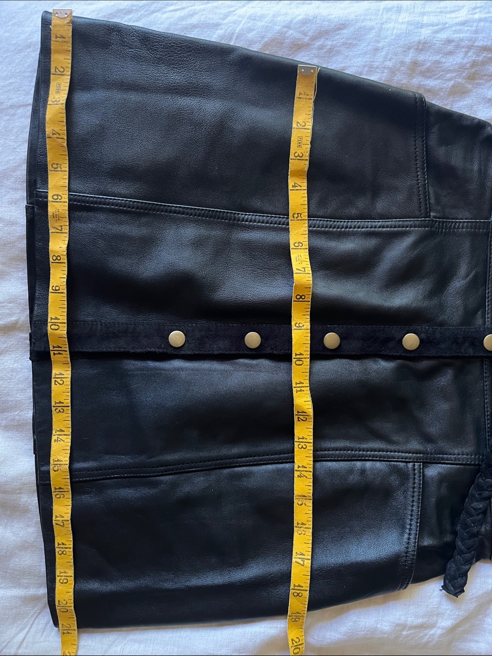 Chasing Unicorns ♠️ Isis Leather and Suede Mini Dress sz M - Picture 15 of 16